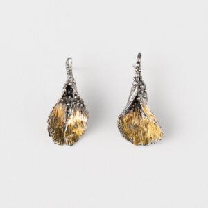 Cercei handmade argint/argint placat cu aur de 24k/argint placat cu foita de aur de 24k - Cherry Blossom petals