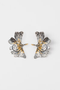 Cercei handmade argint/argint placat cu aur de 24k/argint placat cu foita de aur de 24k - Cherry Blossom flower