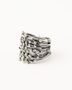 Inel rotund handmade argint/argint placat cu aur /de/24k/argint placat cu foita/de/aur/de/24K                                                                                      /de 24K/argint placat cu foita de aur de 24K/ Atom Root