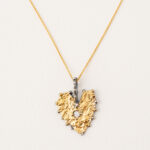 Pandantiv handmade de argint 925/ placat cu aur de 24K sau cu foita de aur de24K/– Royal Heart stone