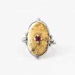 Inel rotund handmade argint/argint placat cu aur /de/24k/argint placat cu foita/de/aur/de/24K                                                                                      /de 24K/argint placat cu foita de aur de 24K/ Royal IV
