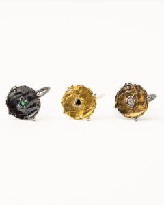 Inel rotund handmade argint/argint placat cu aur /de/24k/argint placat cu foita/de/aur/de/24K                                                                                      /de 24K/argint placat cu foita de aur de 24K/ Royal round small